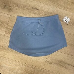 Blue Mini Skirt with Drawstring Waist